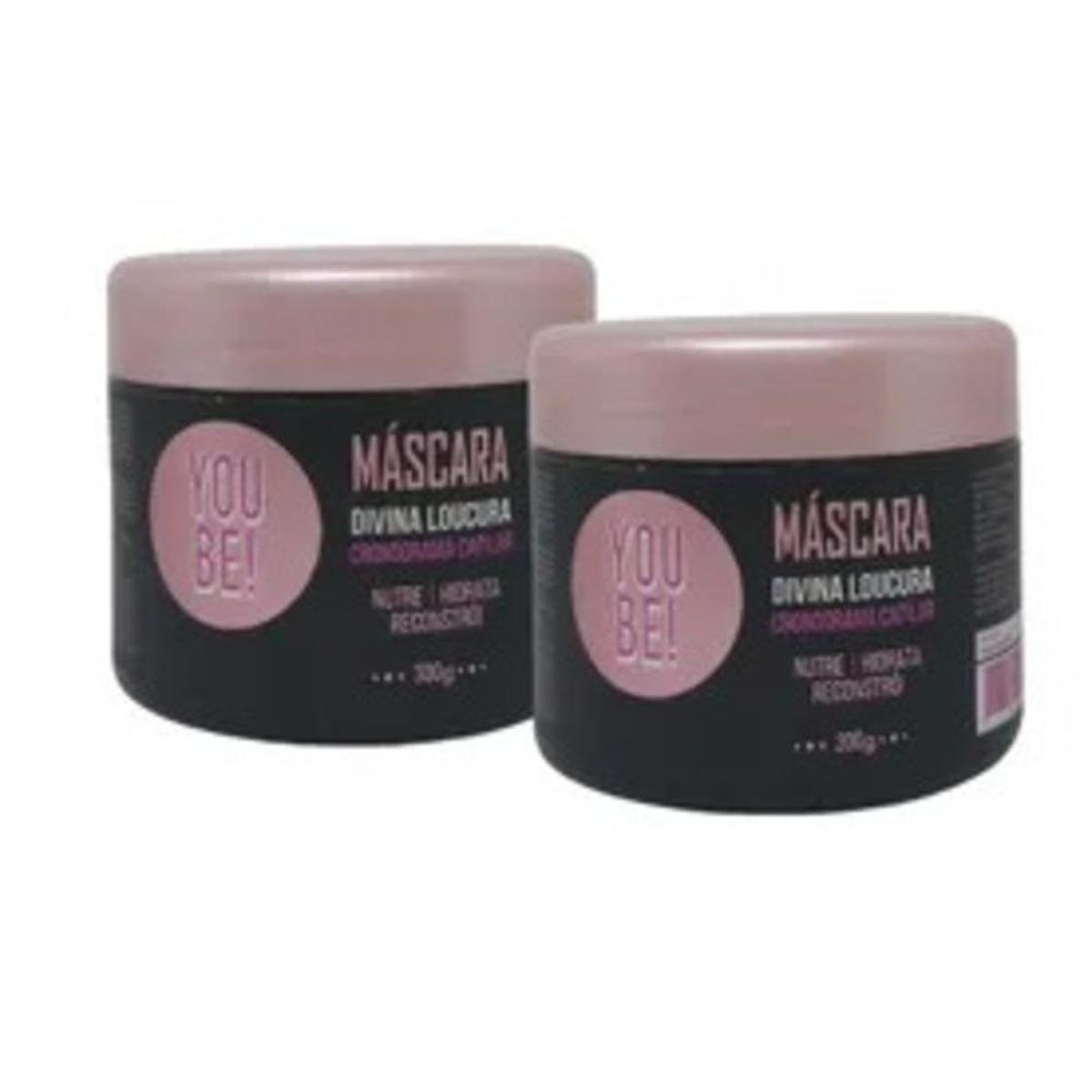 Kit 2 Máscaras Cronograma Capilares Divina Loucura YouBe! Preto