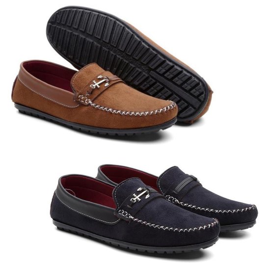 Kit 2 Mocassim Drive Masculino Bico Redondo Macio Conforto