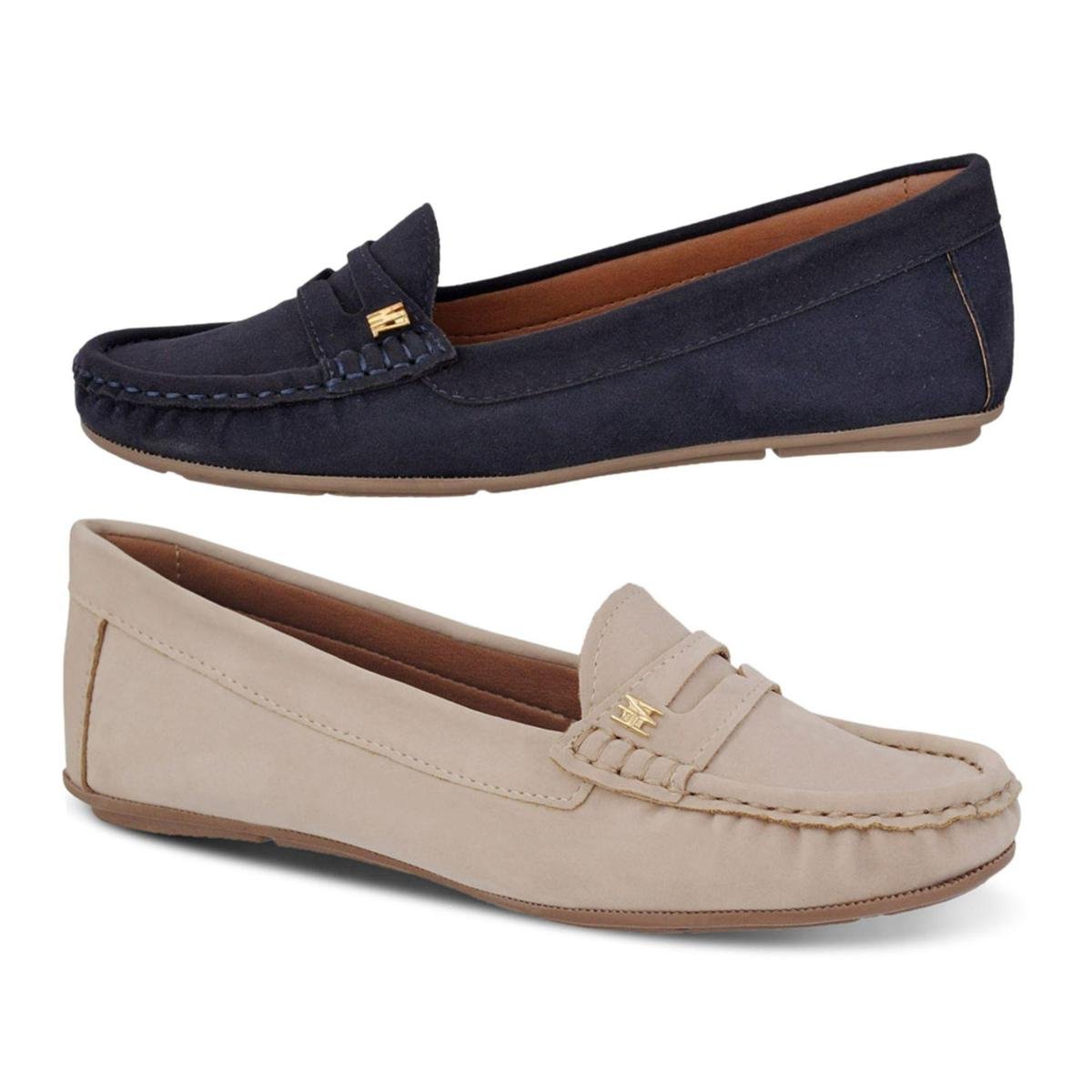 Kit 2 Mocassins Femininos em Camurça Ultra Confort Menor preço em Kit 2 Mocassins Femininos em Camurça Ultra Confort