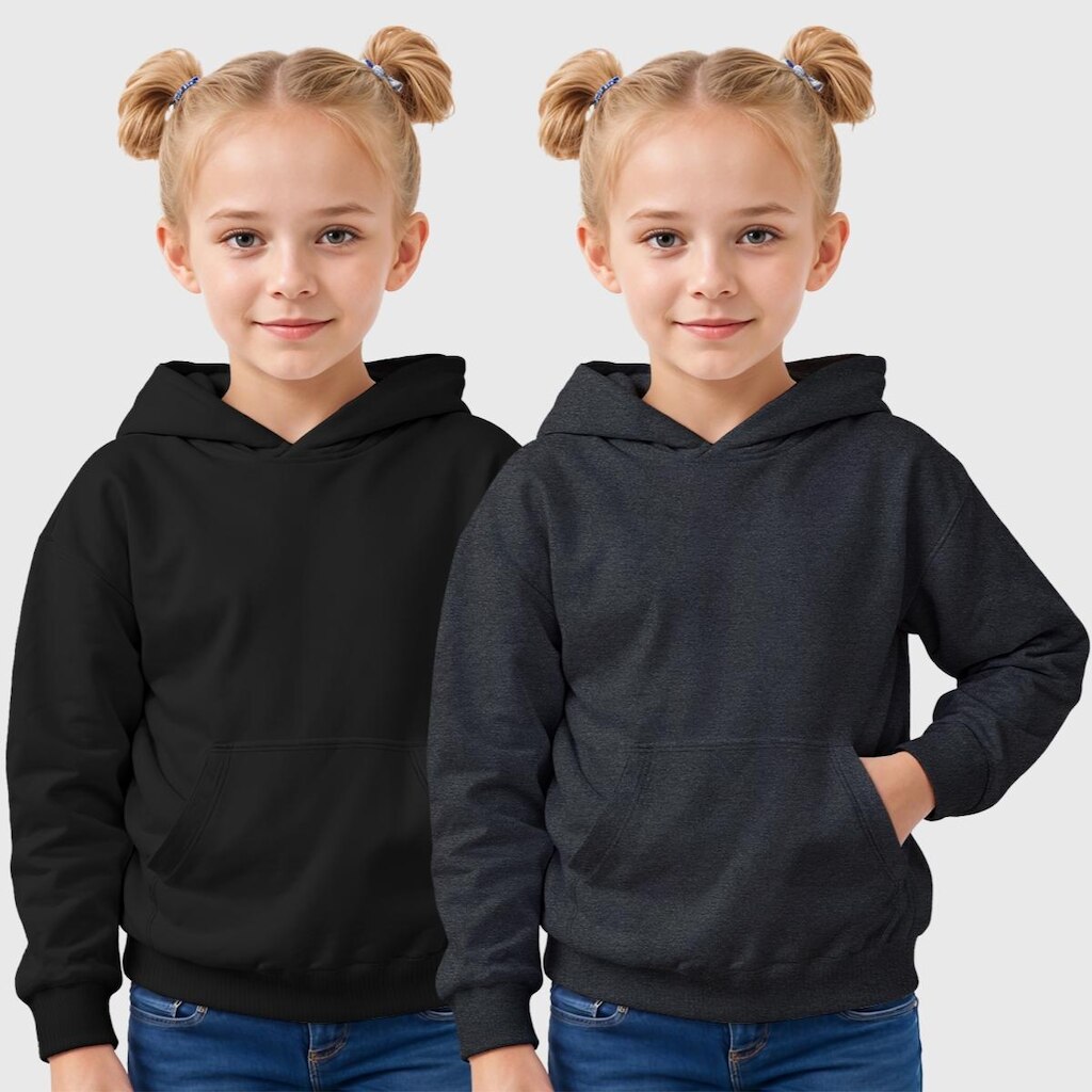 Kit 2 Moletom Canguru Infantil Flanelado Menina Benellys