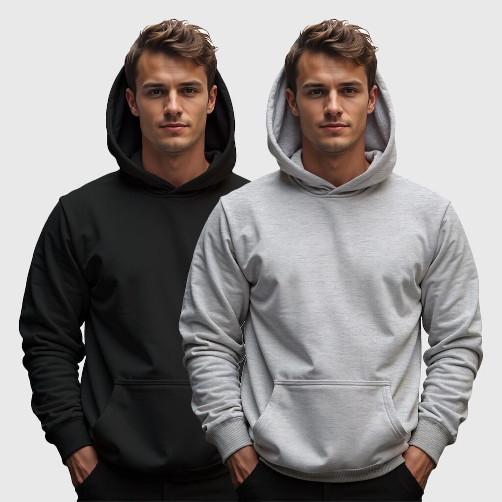 Kit 2 Moletom Canguru Masculino Liso com Capuz Benellys