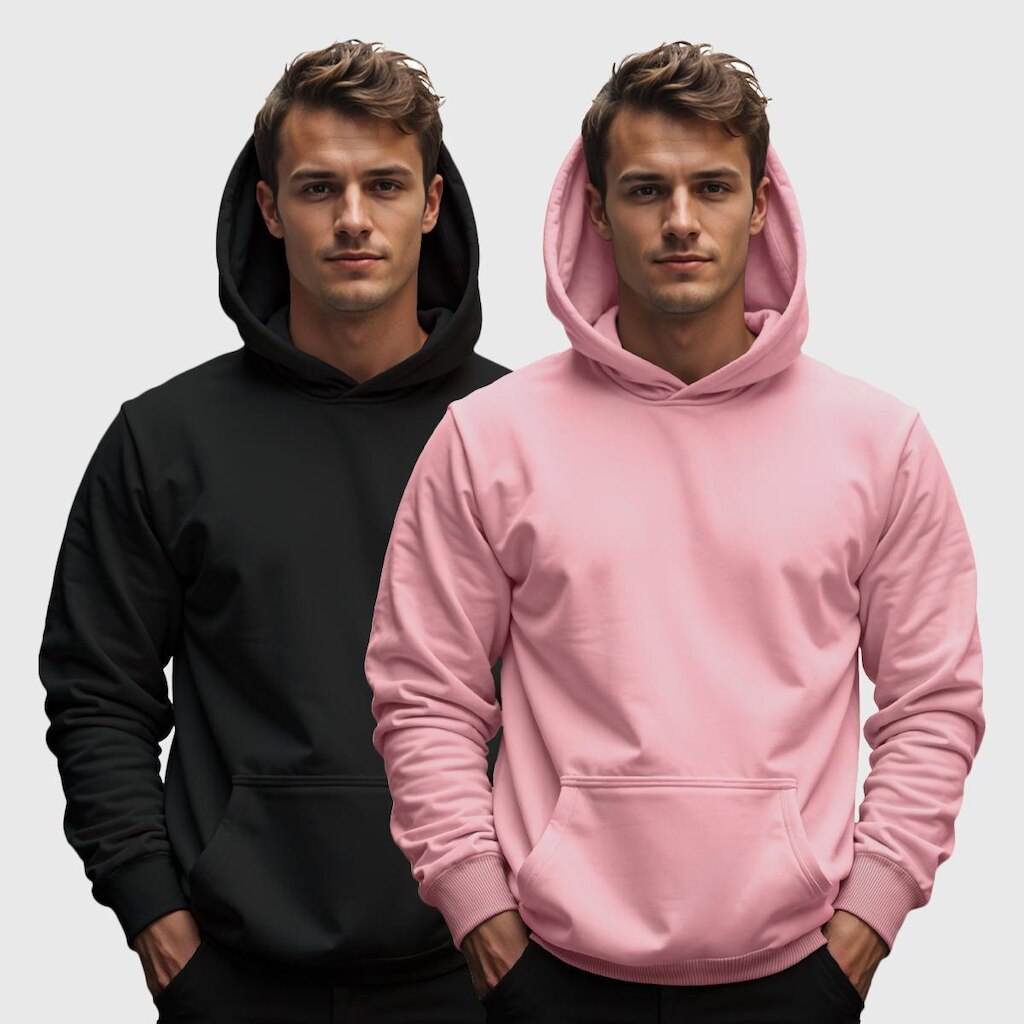 Kit 2 Moletom Canguru Masculino Liso com Capuz Benellys