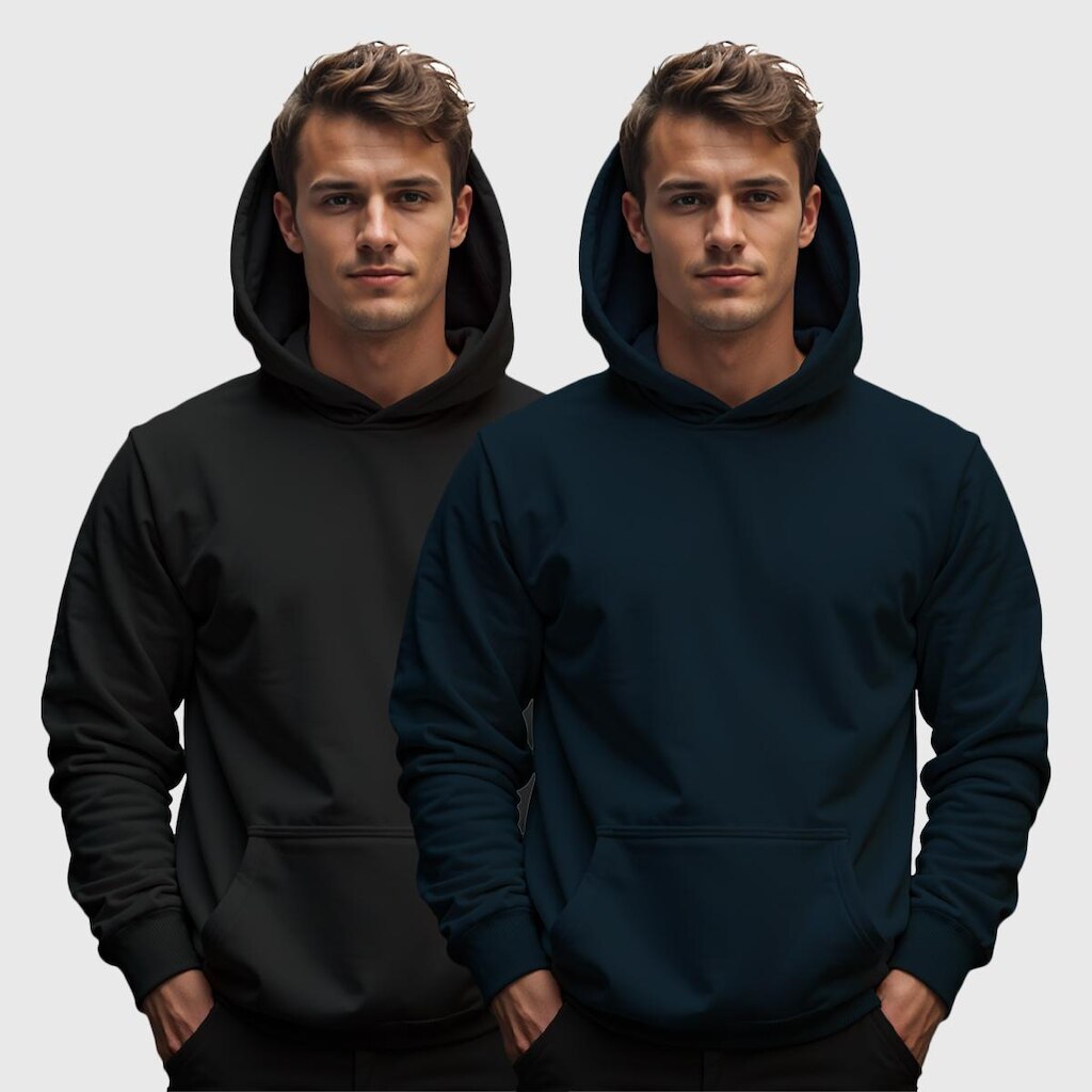 Kit 2 Moletom Canguru Masculino Liso com Capuz Benellys