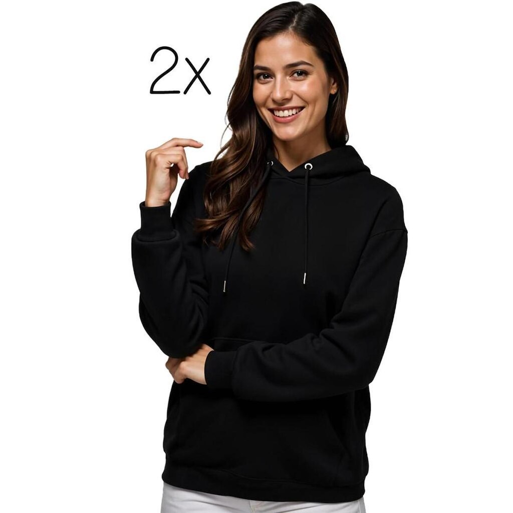 Kit 2 Moletom Feminino Blusao Casaco Canguru Com Capuz