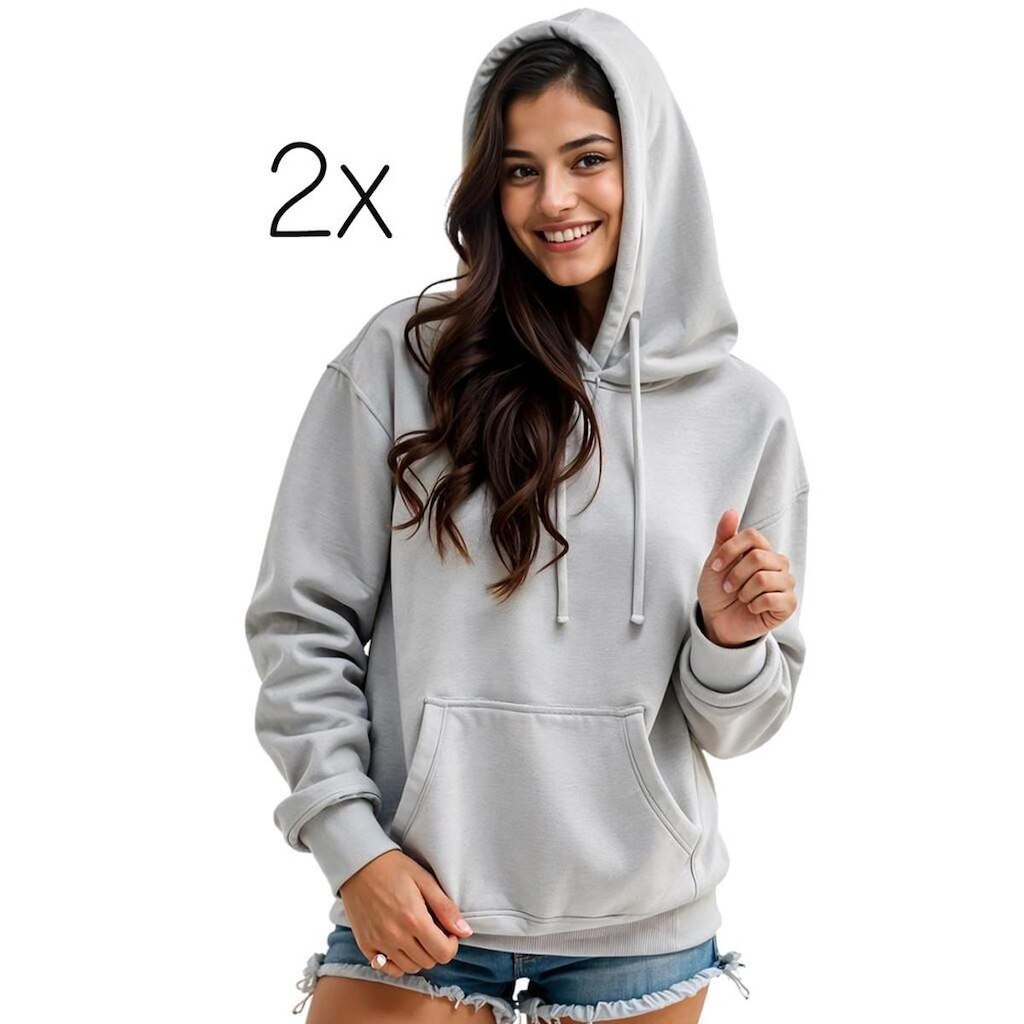 Kit 2 Moletom Feminino Blusao Casaco Canguru Com Capuz