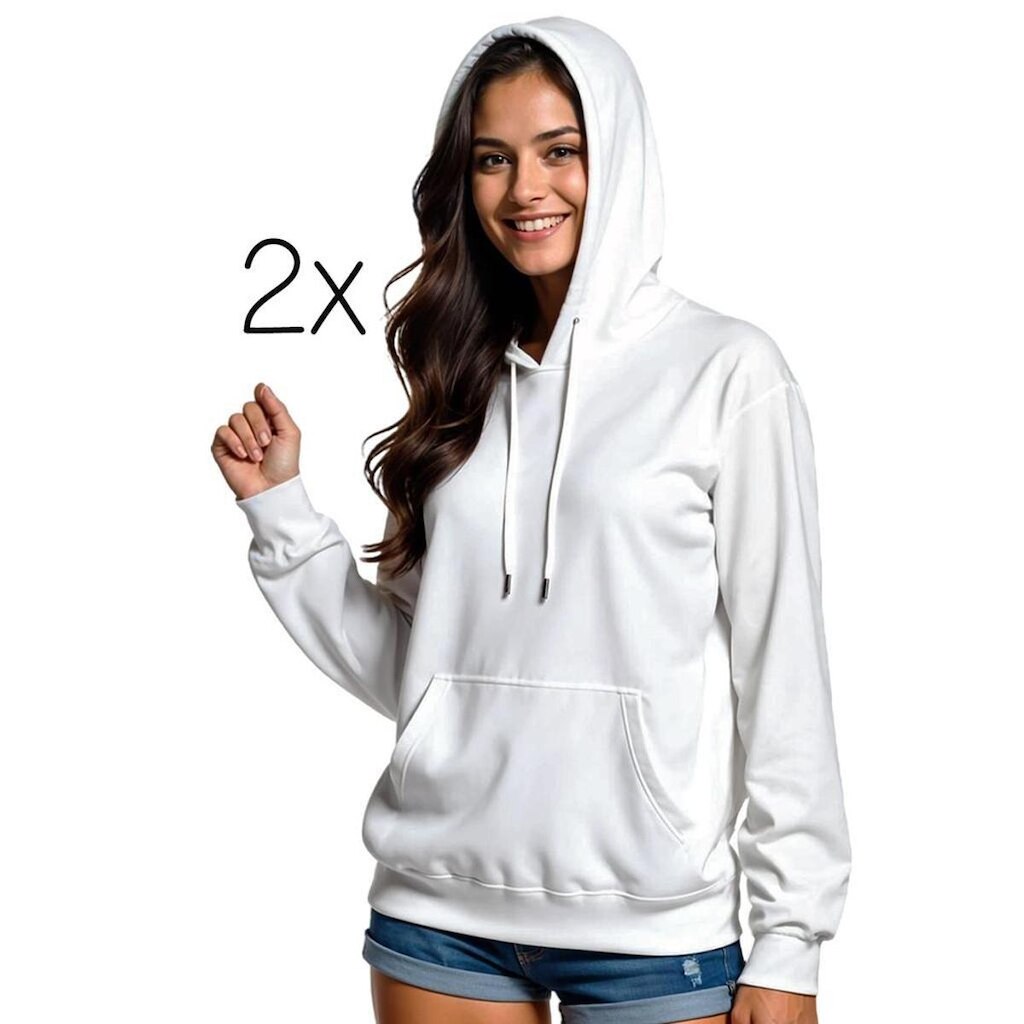 Kit 2 Moletom Feminino Blusao Casaco Canguru Com Capuz