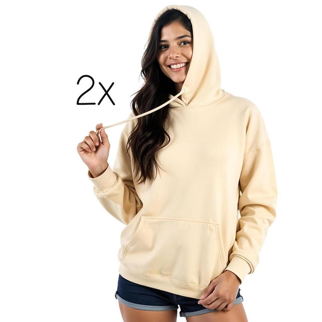 Kit 2 Moletom Feminino Blusao Casaco Canguru Com Capuz
