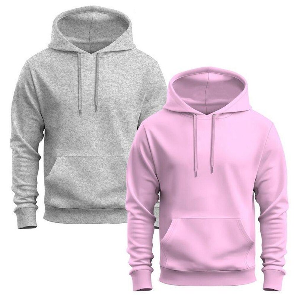 Kit 2 Moletons Moletom Blusa De Frio Unissex Algodão