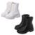 KIT 2 PARES Bota Coturno Infantil Tratorado Feminino Preto e OffWhite Kidstep - Preto+Off White