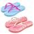 Kit 2 Pares Chinelo Borracha Antiaderente Confortável Casual - Azul+Rosa