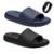 Kit 2 Pares De Chinelo Nuvem Masculino Slide Preto E Marinho Com Relógio - Azul