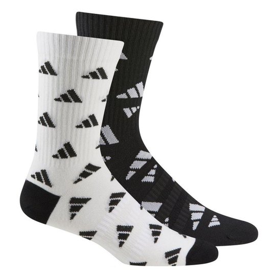 Kit 2 Pares de Meias Adidas Graphic Sport Unissex - Preto+Branco Menor preço em Kit 2 Pares de Meias Adidas Graphic Sport Unissex - Preto+Branco
