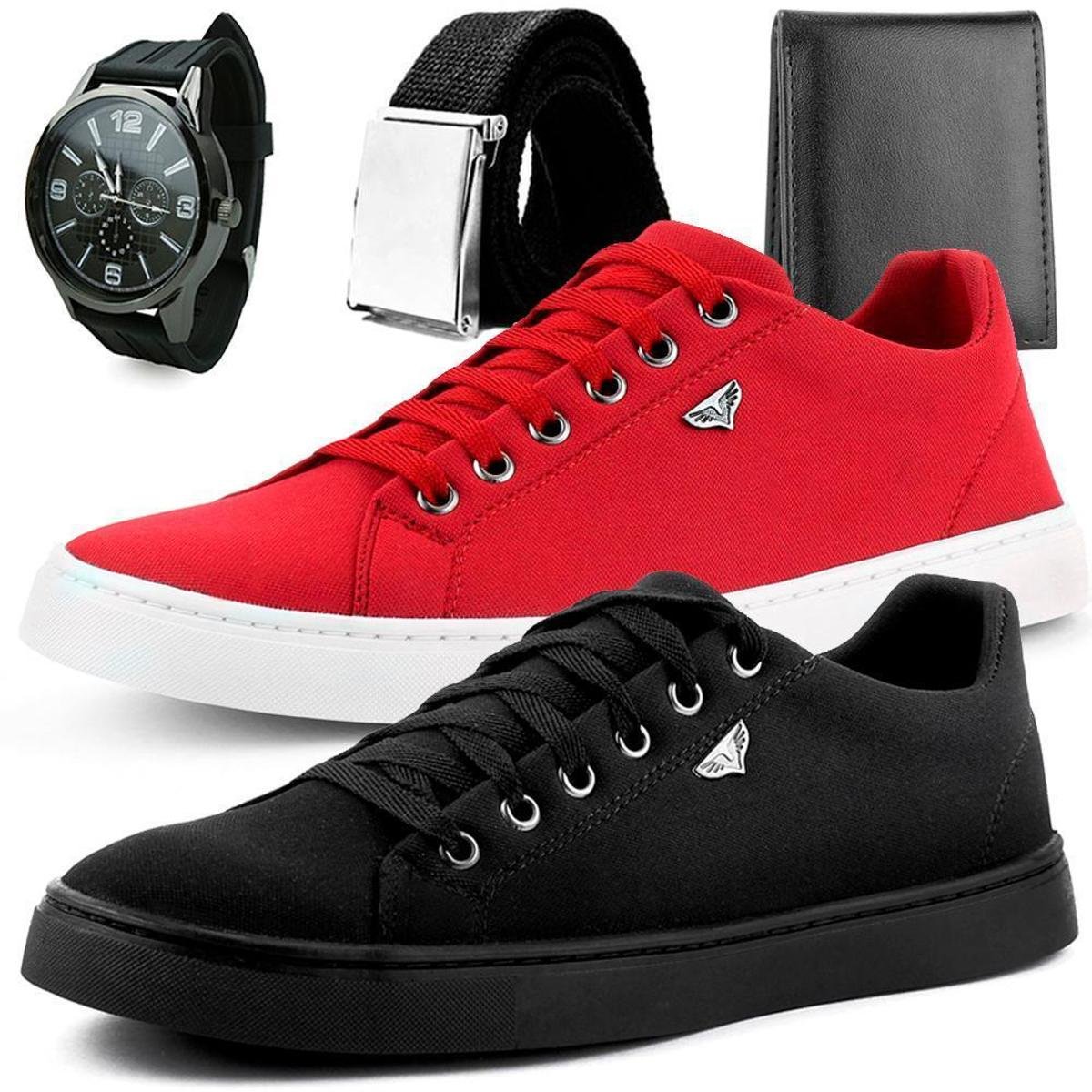 Kit 2 Pares de Sapatênis Dhl Masculino + Relógio + Cinto e Carteira é ruim? Kit 2 Pares de Sapatênis Dhl Masculino + Relógio + Cinto e Carteira é boa?