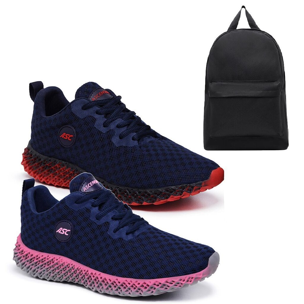 Kit 2 Pares de Tênis Ascension Ghost 2 + Mochila Basica