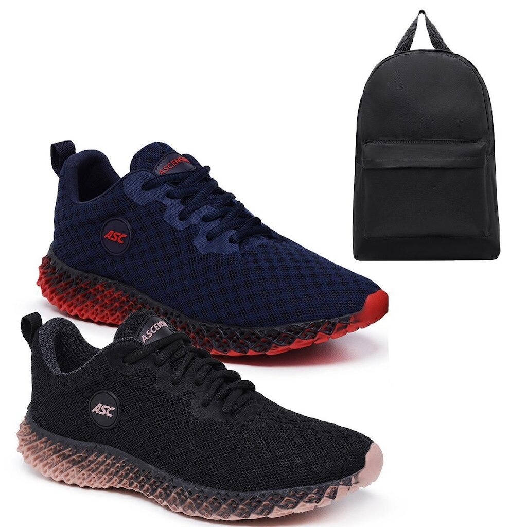 Kit 2 Pares de Tênis Ascension Ghost 2 + Mochila Basica