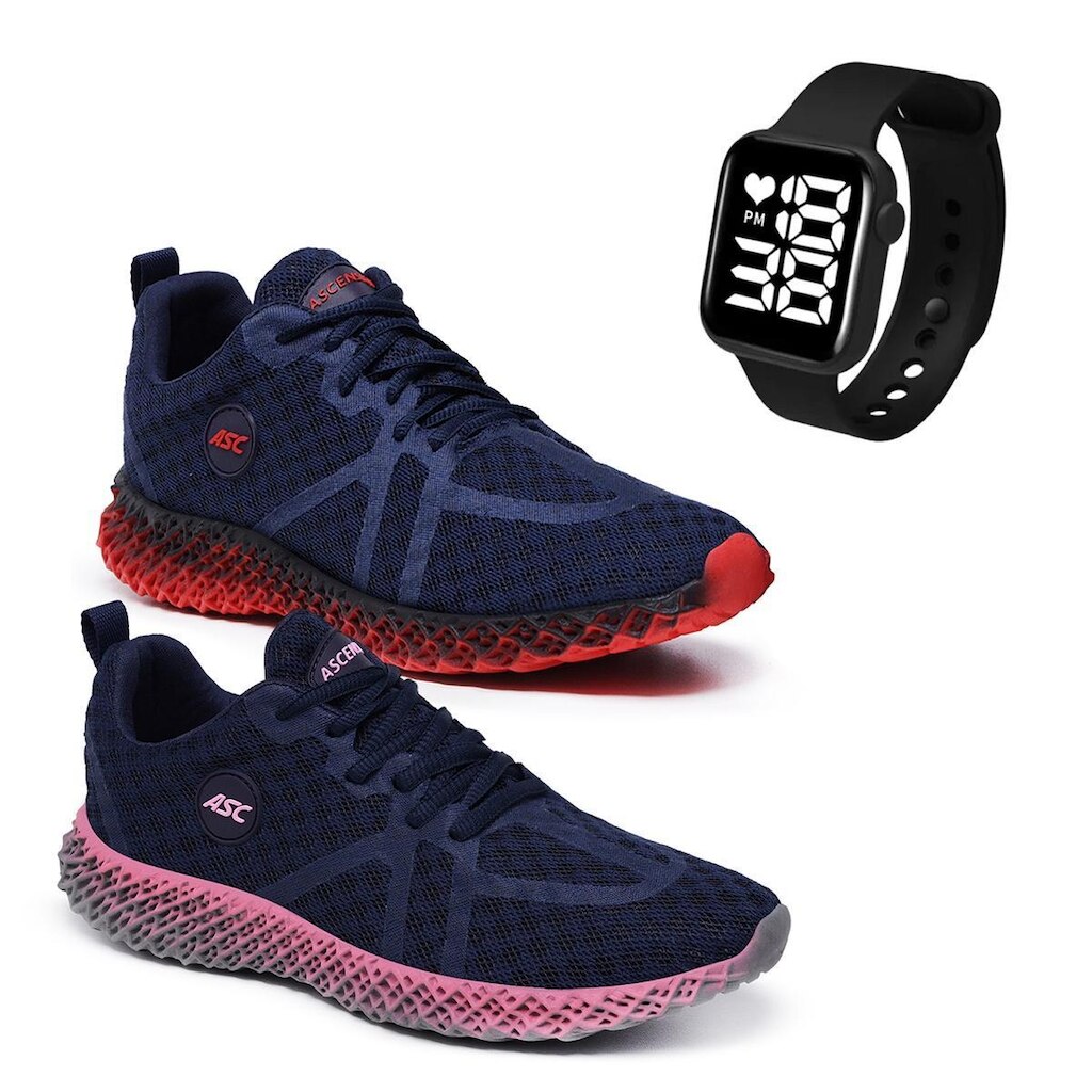 Kit 2 Pares de Tenis Ascension Ghost 3 + Relogio Quadrado