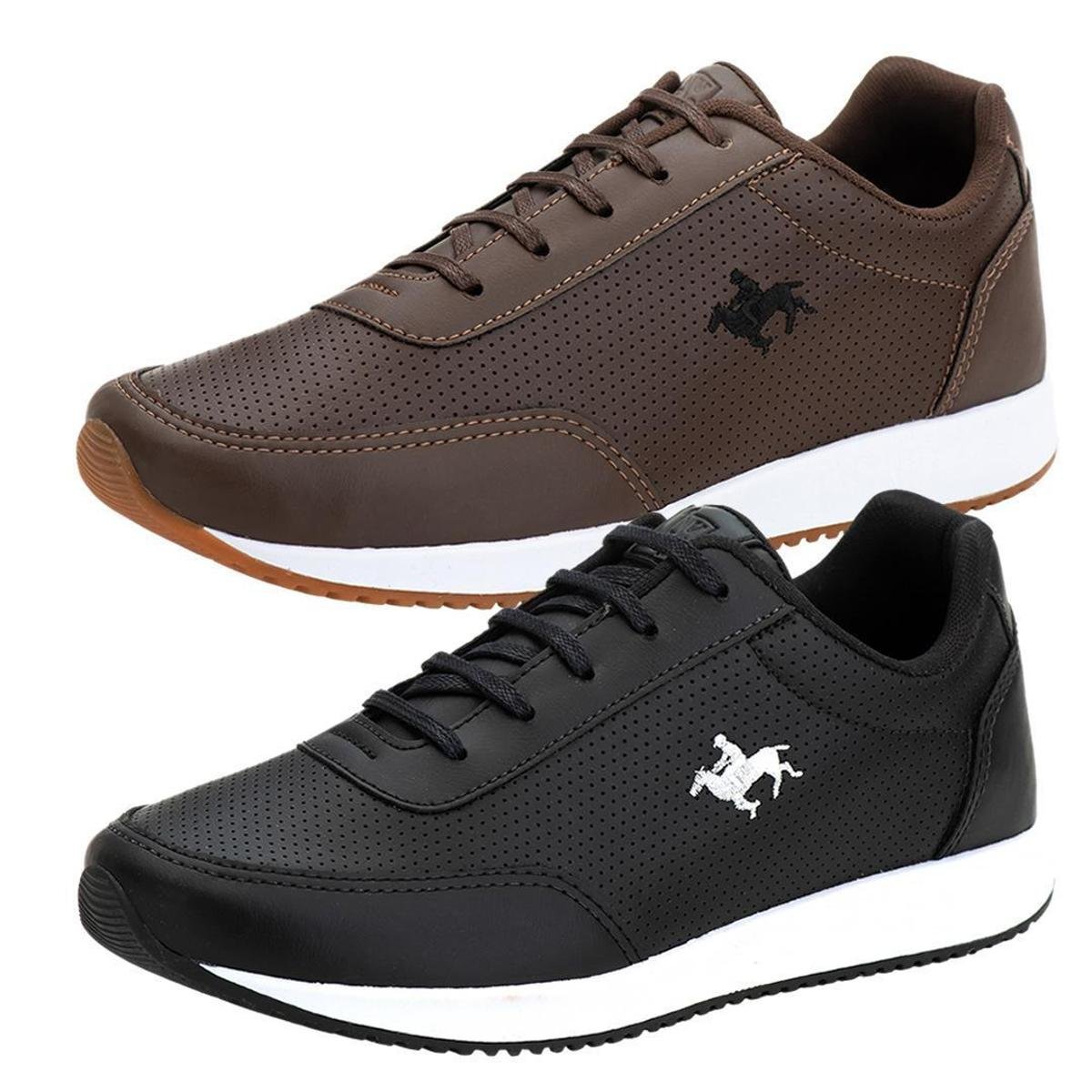 Kit 2 pares de Tênis Masculino Sapatenis Casual da Polo Vili Menor preço em Kit 2 pares de Tênis Masculino Sapatenis Casual da Polo Vili