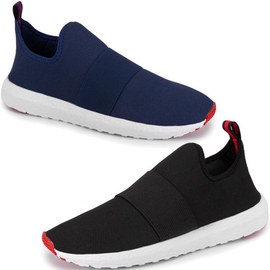 Kit 2 Pares de Tênis Meia Esportivo Calce Fácil Confortável para Caminhadas e Academia - Preto+Marinho Menor preço em Kit 2 Pares de Tênis Meia Esportivo Calce Fácil Confortável para Caminhadas e Academia - Preto+Marinho