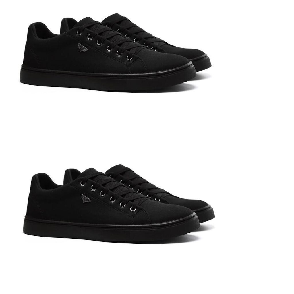 Kit 2 Pares Sapatênis Casual Masculino Lona Com Cadarço