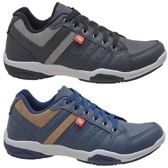 Kit 2 Pares Sapatênis Masculino Casual FXB Macio Conforto - Preto+Azul Menor preço em Kit 2 Pares Sapatênis Masculino Casual FXB Macio Conforto - Preto+Azul