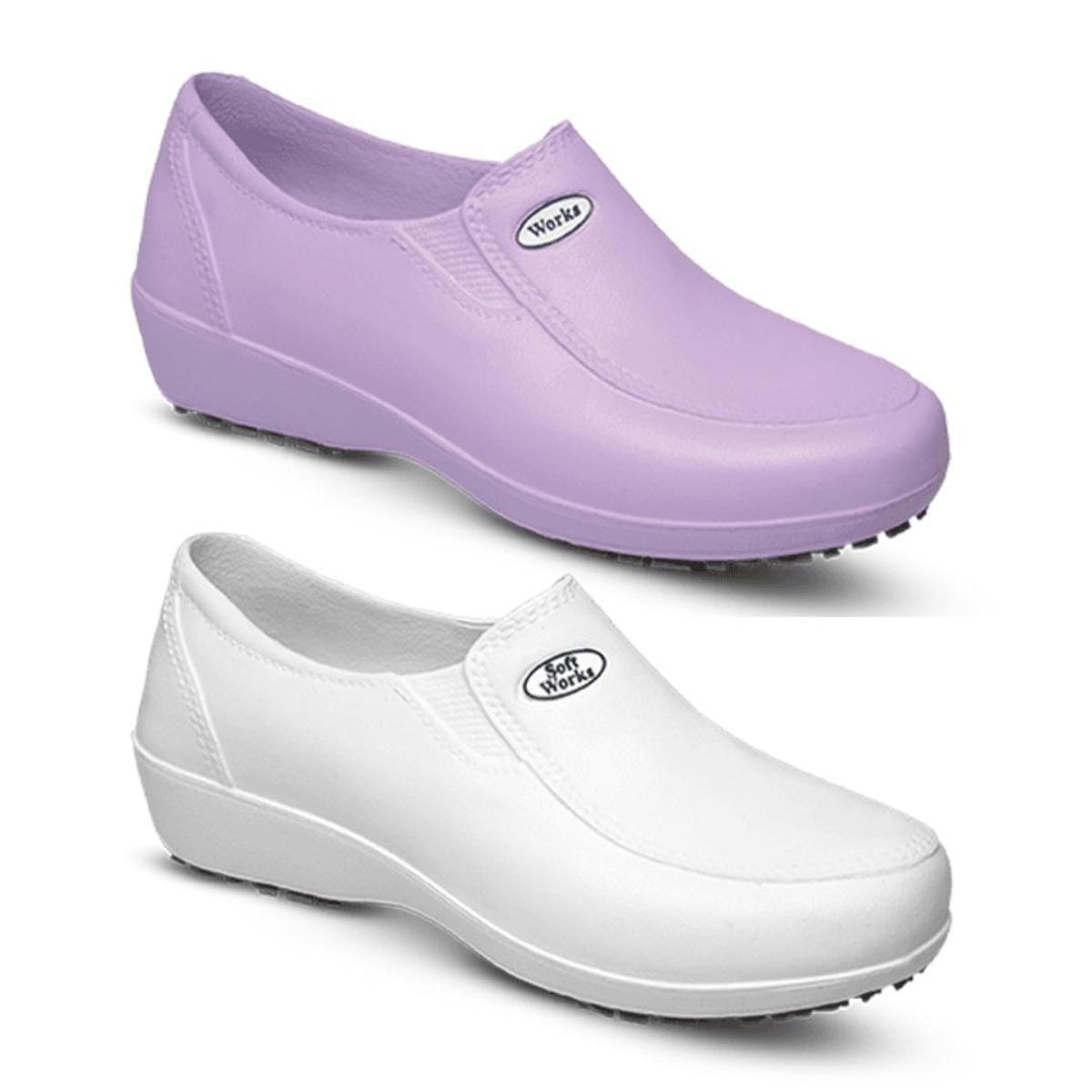 Kit 2 Pares Sapatos Conforto Feminino Antiderrapante Bb95 Soft Works |  Netshoes