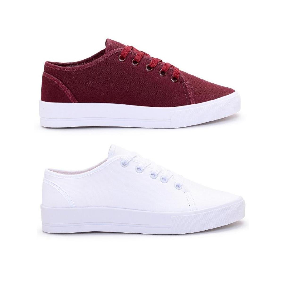 Kit 2 Pares Tênis Casual Wayke Estilo Sapatênis - Vinho | Netshoes