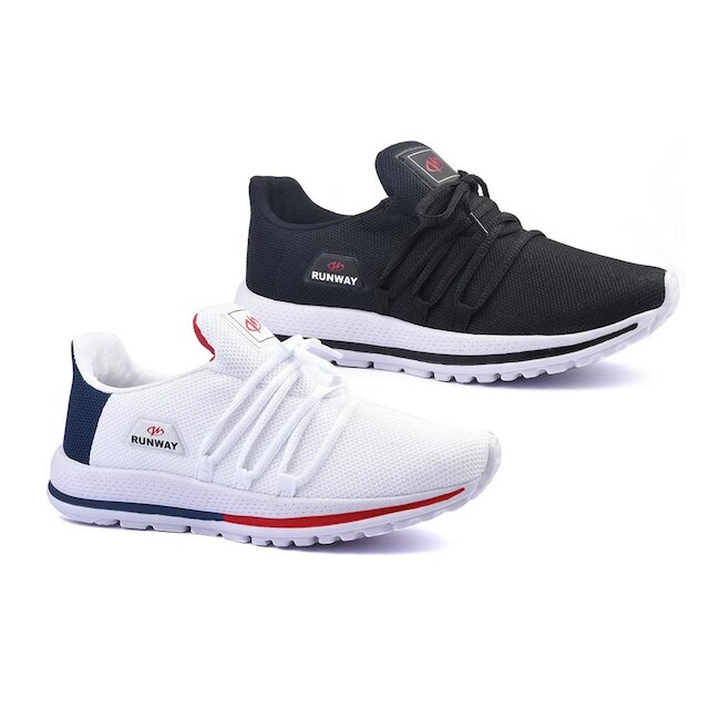 Kit 2 Pares Tênis De Caminhada Corrida Runway Soft Feminino