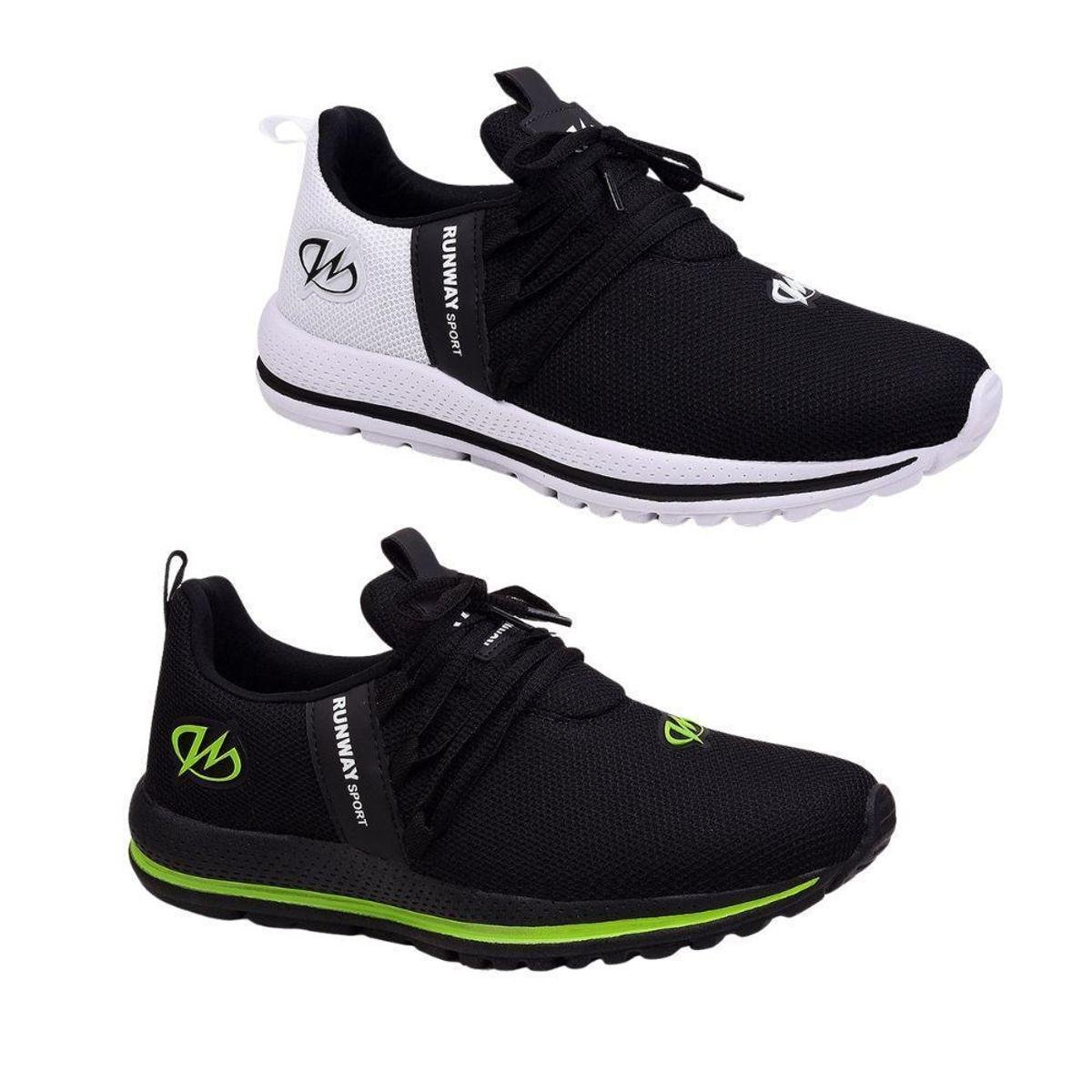 Kit 2 Pares Tênis Esportivo Academia Runway Running Masculino Menor preço em Kit 2 Pares Tênis Esportivo Academia Runway Running Masculino