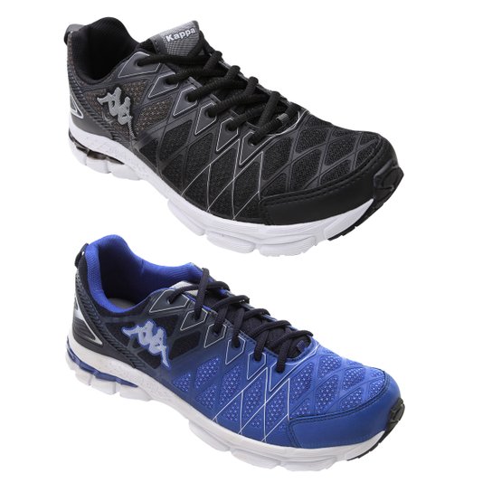 Kit 2 Pares Tênis Kappa Impact Masculino - Grafite+Azul Menor preço em Kit 2 Pares Tênis Kappa Impact Masculino - Grafite+Azul