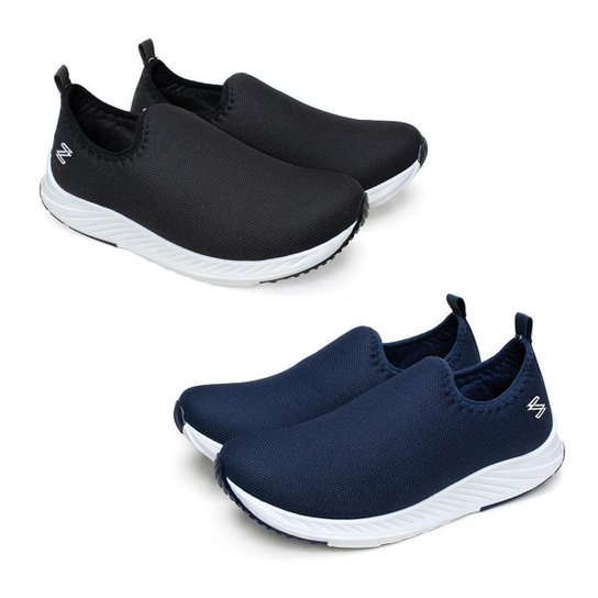 Kit 2 Pares Tênis Meia Esportivo Conforto Fitness Academia - Preto+Azul Menor preço em Kit 2 Pares Tênis Meia Esportivo Conforto Fitness Academia - Preto+Azul