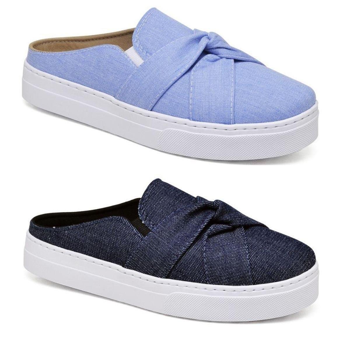 mule feminino azul marinho