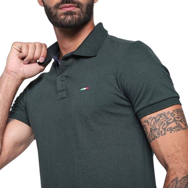 Kit 2 Polos FMF Masculina Básicas Piquet Bordado Itália
