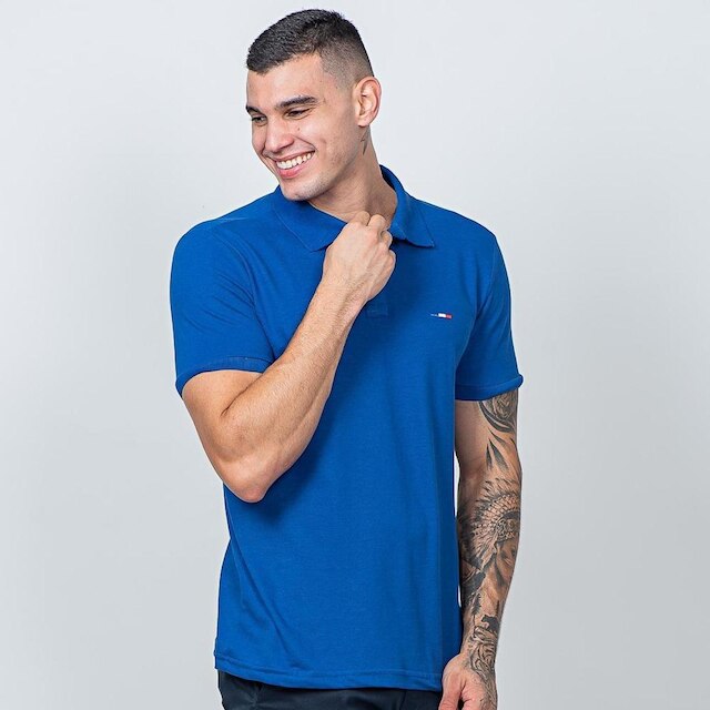 Kit 2 Polos Masculina Básicas FMF Piquet no Estilo Tommy Bordado França
