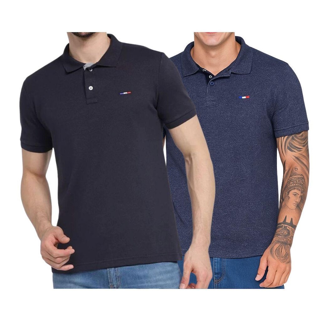 Kit 2 Polos Masculina Básicas Industrie Piquet Bordado França