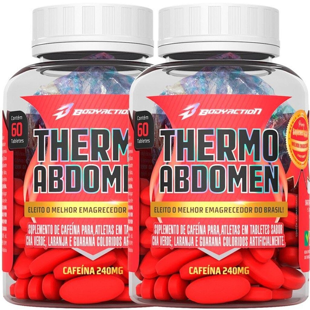 Kit 2 Potes Thermo Abdomen 60 Tablets Body Action Emagrece