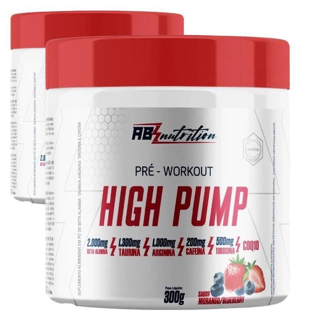 Kit 2 Pré Treino High Pump Abs Nutrition Suplemento 300g