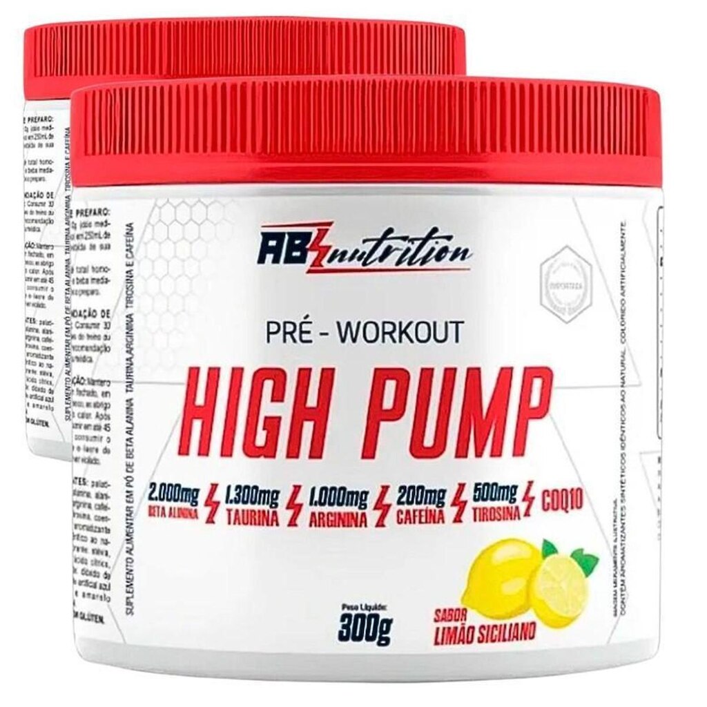 Kit 2 Pré Treino High Pump Abs Nutrition Suplemento 300g