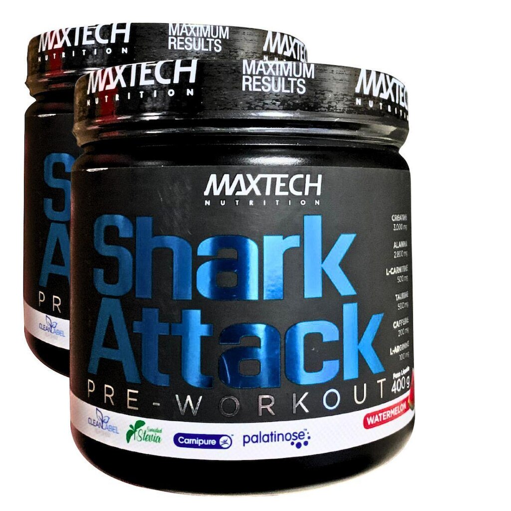 Kit 2 Pré-Treino Shark Attack Com Creatina 400g Suplemento