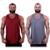 Kit 2 Regata Cavada Dry Rajado Masculina MXD Estampada - Vermelho+Cinza