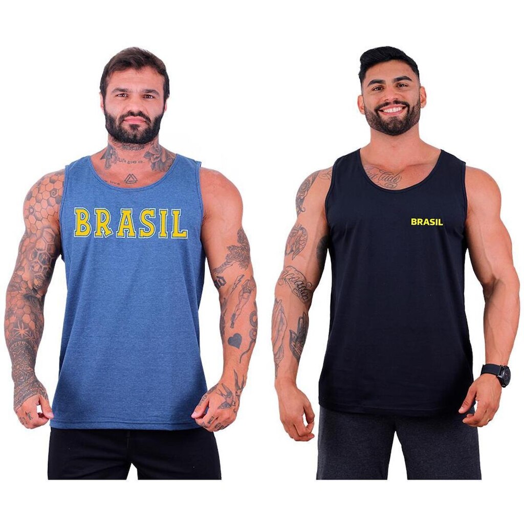 Kit 2 Regata Clássica MXD Conceito Brasil Bandeira Pátria