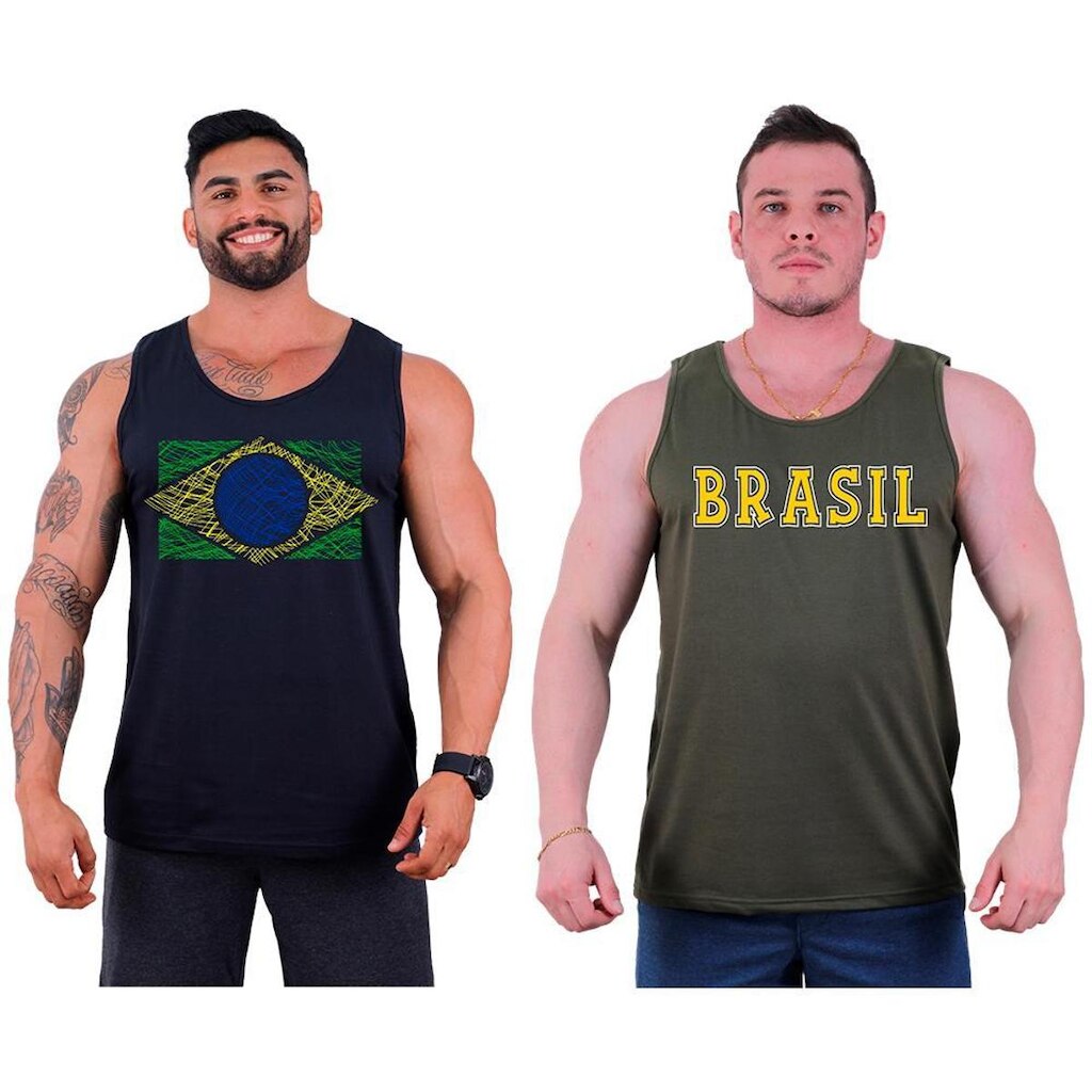 Kit 2 Regata Clássica MXD Conceito Brasil Bandeira Pátria