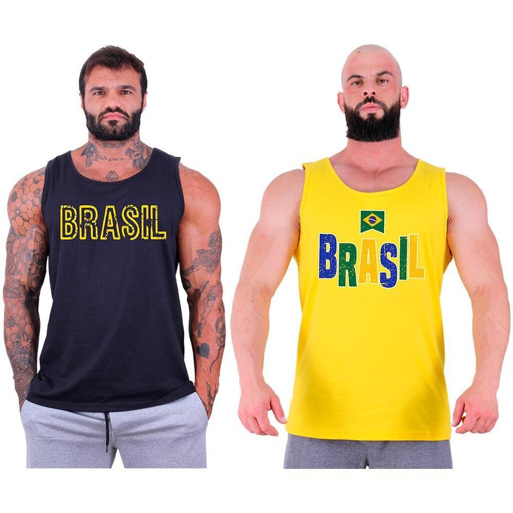 Kit 2 Regata Clássica MXD Conceito Brasil Bandeira Pátria