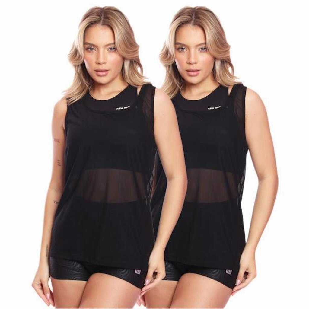 Kit 2 Regatas em tule Academia Feminina