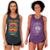 Kit 2 Regatas Longline Feminina MXD Conceito Slim Diversas Estampas - Roxo+Cinza