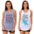 Kit 2 Regatas Longline Feminina MXD Conceito Slim Diversas Estampas - Cinza+Prata