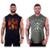 Kit 2 Regatas Longline Machão Com Touca Masculina MXD Conceito Exercício Físico Lifestyle - Preto+verde