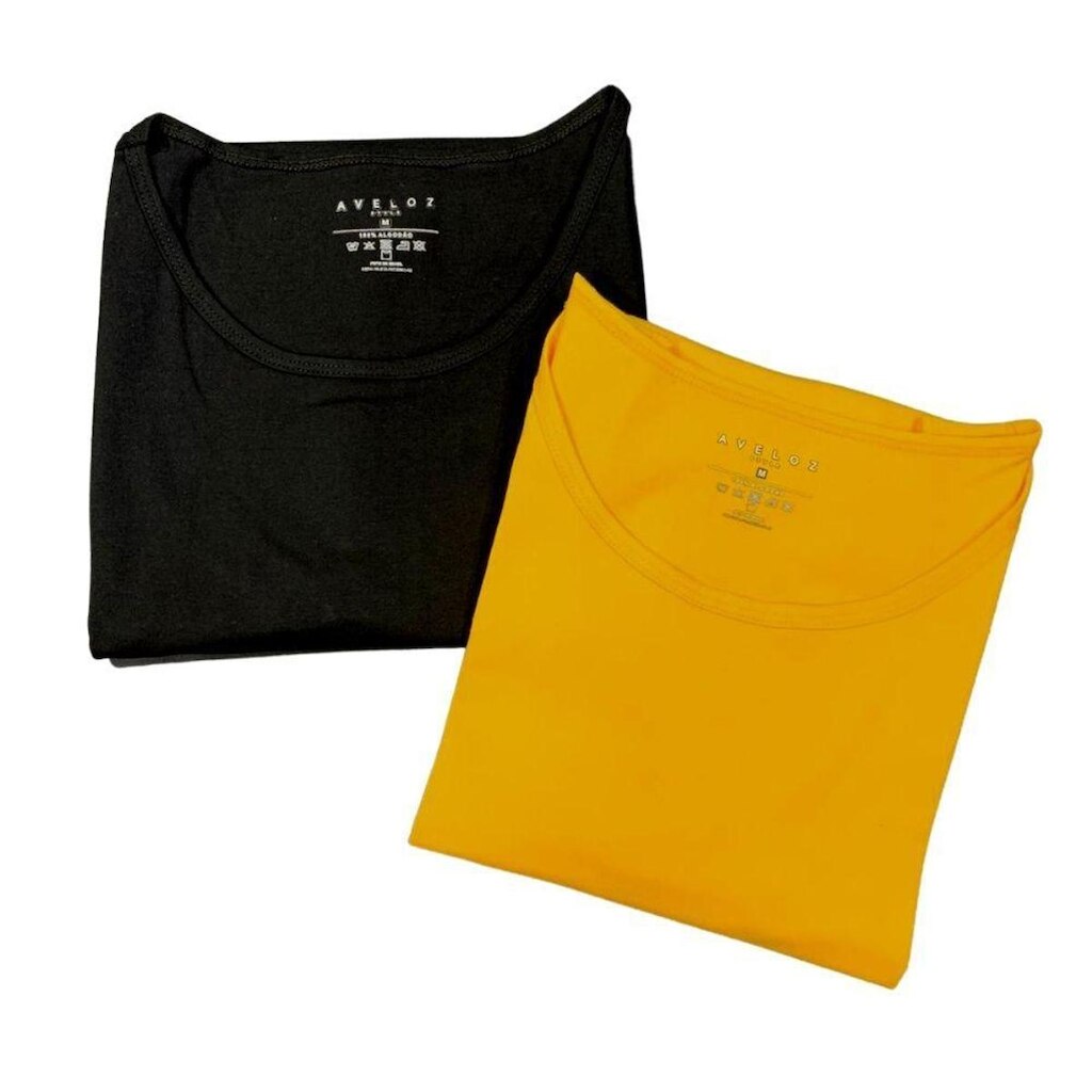 Kit 2 Regatas Masculinas Preto e Amarelo