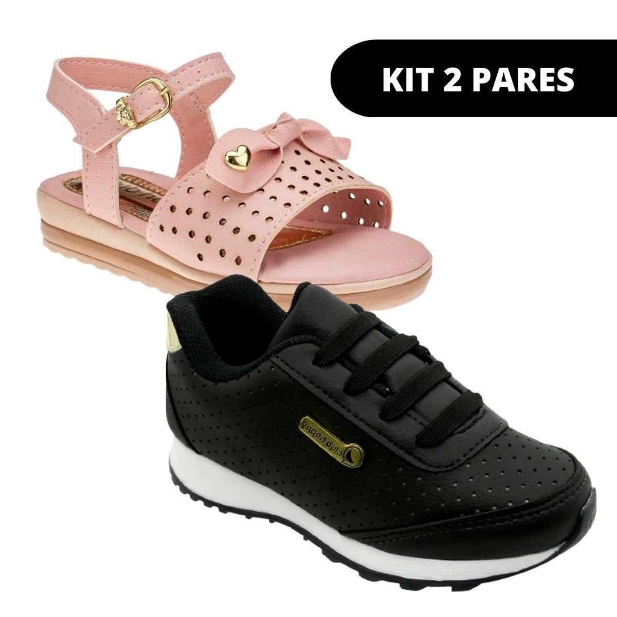 Kit 2 Sandália Infantil de Menina Menina Escolar - Única | Netshoes