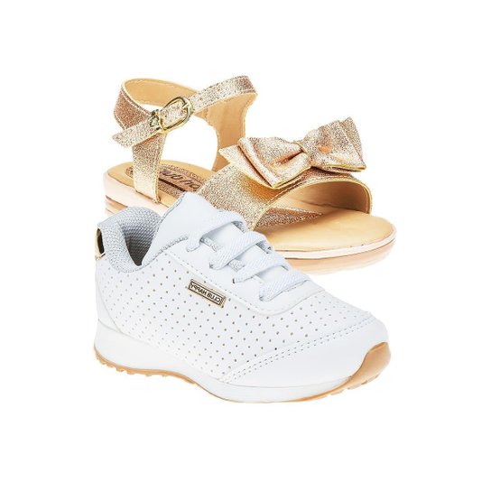 Kit 2 Sandália Menina Feminina Infantil Escolar - Única Menor preço em Kit 2 Sandália Menina Feminina Infantil Escolar - Única