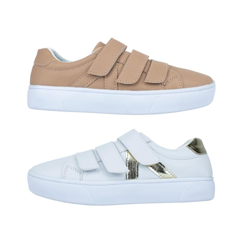 Kit 2 Sapatenis Feminino com Fechamento Velcro Calce Fácil